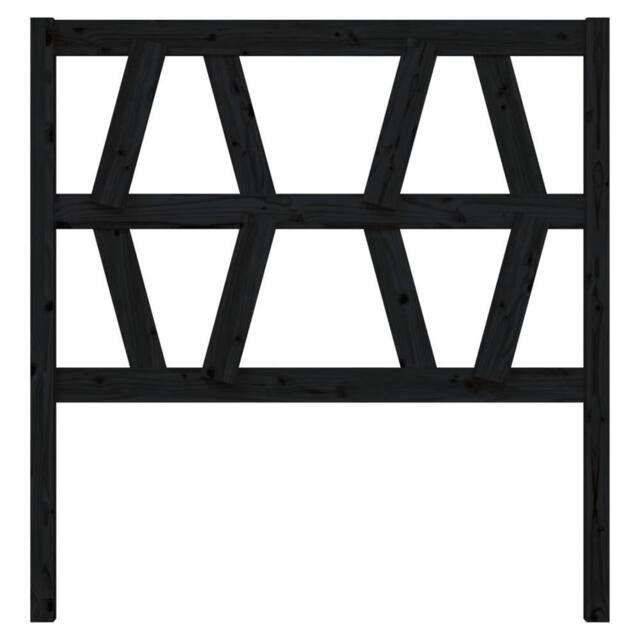 Berkfield Home Beautiful Bed Headboard Black 96x4x100 cm Solid Wood Pine - Size: 96 x 4 x 100 cm - image 1