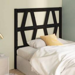 Berkfield Home Beautiful Bed Headboard Black 96x4x100 cm Solid Wood Pine - Size: 96 x 4 x 100 cm - thumbnail 4