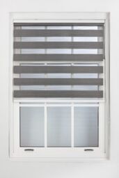 Furnished Dark Grey Day & Night Roller Blinds - Zebra Blind Dim or Translucent Vision Roller Shades for Windows & Doors - Dual Layer Fabric - thumbnail 1