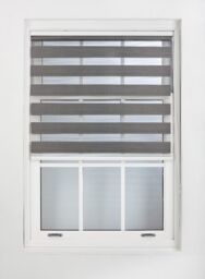 Furnished Dark Grey Day & Night Roller Blinds - Zebra Blind Dim or Translucent Vision Roller Shades for Windows & Doors - Dual Layer Fabric - thumbnail 2
