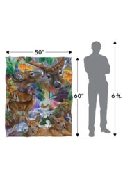 JQ Licensing Jg-Jp Forest Stream Deer & Butterflies Silky Touch Super Soft Throw Blanket 152 X 127 cm in White - thumbnail 5