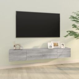 Berkfield Home Wall TV Cabinets 2 pcs Grey Sonoma 100x30x30 cm Engineered Wood - Size: 100 x 30 x 30 cm - thumbnail 1