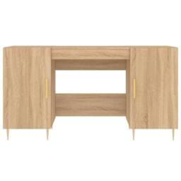 Berkfield Home Desk Sonoma Oak 140x50x75 cm Engineered Wood in Brown - Size: 140 x 50 x 75 cm - thumbnail 6