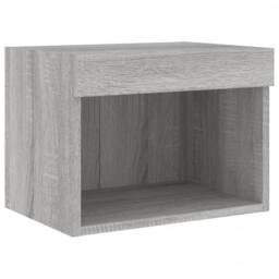 Berkfield Home Decorative 4 Piece TV Wall Cabinets with LED Lights Grey Sonoma - thumbnail 8