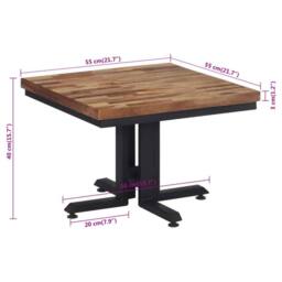 Berkfield Home Beautiful Coffee Table 55x55x40 cm Solid Reclaimed Teak in Brown - Size: 55 x 55 x 40 cm - thumbnail 8