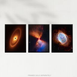 Artery8 Wall Art Print Pack of 3 NASA James Webb Images Fiery Hourglass Protostar Fomalhaut System Southern Ring Nebula Large Poster Set - thumbnail 3