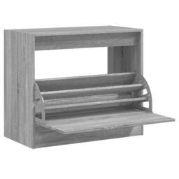 Berkfield Home Shoe Cabinet Grey Sonoma 80x42x69 cm Engineered Wood - Size: 80 x 42 x 69 cm - thumbnail 1