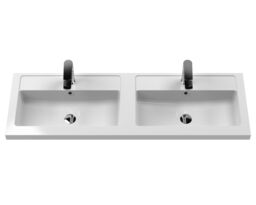 Balterley Wall Hung 4 Drawers Vanity Unit- 2 Polymarble Basin 1200mm, Satin White - thumbnail 6