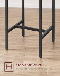 VASAGLE Space Saving Bar Table & Chairs Set Square Dining with Stools in Brown - thumbnail 6