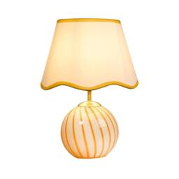 Lighting Collection Galway Yellow Striped Glass Table Lamp in Bronze - thumbnail 2
