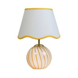 Lighting Collection Galway Yellow Striped Glass Table Lamp in Bronze - thumbnail 3