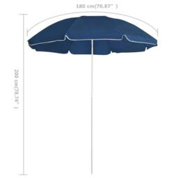 Berkfield Home Outdoor Parasol with Steel Pole Blue 180 cm - thumbnail 5