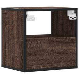 Berkfield Home Durable Wall-mounted Bedside Cabinets 2 pcs Brown Oak 40x31x39.5 cm - thumbnail 8
