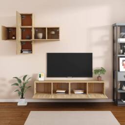 Berkfield Home 7 Piece TV Cabinet Set Sonoma Oak Engineered Wood in Brown - thumbnail 3