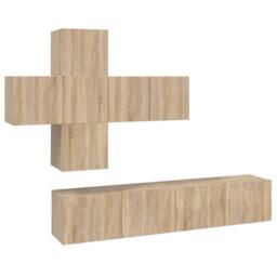 Berkfield Home 7 Piece TV Cabinet Set Sonoma Oak Engineered Wood in Brown - thumbnail 2