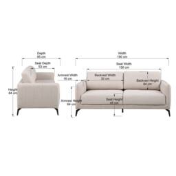 More4Homes Oslo Modern Scandi Style Fabric Living Room 3 Seater Sofa in Beige - thumbnail 7