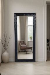 Yearn Mirrors Diamont Full Length Framed Black Bevelled Mirror - thumbnail 1