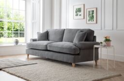 The Great Sofa Company Ezra 2 Seater Textured Velvet Sofa - Scroll Arm in Charcoal - thumbnail 3
