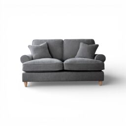 The Great Sofa Company Ezra 2 Seater Textured Velvet Sofa - Scroll Arm in Charcoal - thumbnail 2
