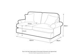 The Great Sofa Company Ezra 2 Seater Textured Velvet Sofa - Scroll Arm in Charcoal - thumbnail 7
