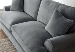 The Great Sofa Company Ezra 2 Seater Textured Velvet Sofa - Scroll Arm in Charcoal - thumbnail 5