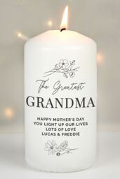Personalised Memento Company Women's Personalised Floral Pillar Candle in Off-White - thumbnail 3