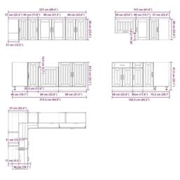Berkfield Home 11 Piece Kitchen Cabinet Set Lucca Artisan Oak Engineered Wood in Brown - thumbnail 9