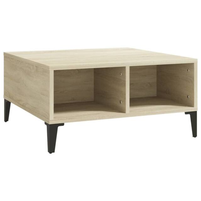 Berkfield Home Coffee Table Sonoma Oak 60x60x30 cm Engineered Wood in Light Beige - Size: 60 x 60 x 30 cm - image 1