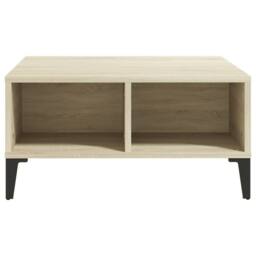 Berkfield Home Coffee Table Sonoma Oak 60x60x30 cm Engineered Wood in Light Beige - Size: 60 x 60 x 30 cm - thumbnail 3