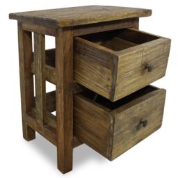 Berkfield Home Nightstand Solid Reclaimed Wood 40x30x51 cm in Brown - Size: 40 x 30 x 51 cm - thumbnail 2