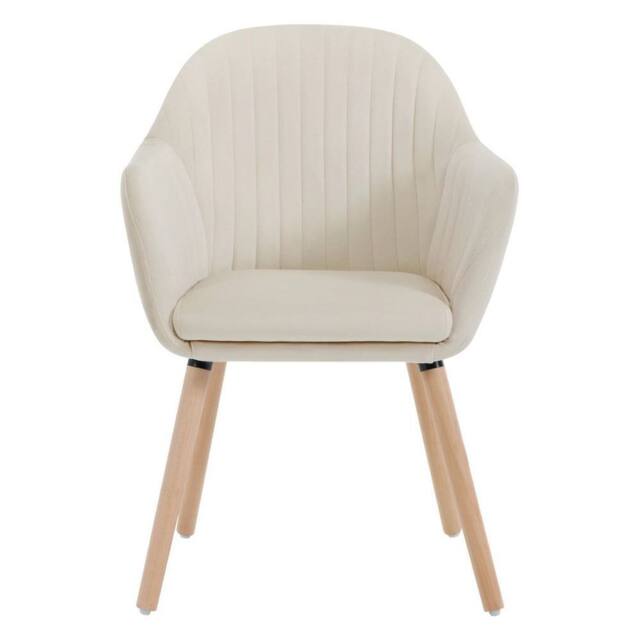 SPETLEK 1x Kitchen Dining Chair Living Room Corner Chair in Beige - Size: 0.6m2 - image 1