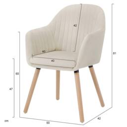 SPETLEK 1x Kitchen Dining Chair Living Room Corner Chair in Beige - Size: 0.6m2 - thumbnail 2