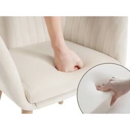SPETLEK 1x Kitchen Dining Chair Living Room Corner Chair in Beige - Size: 0.6m2 - thumbnail 4