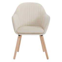 SPETLEK 1x Kitchen Dining Chair Living Room Corner Chair in Beige - Size: 0.6m2