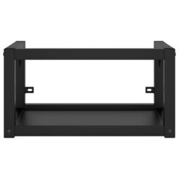 Berkfield Home Bathroom Washbasin Frame with Built-in Basin Black Iron - thumbnail 4