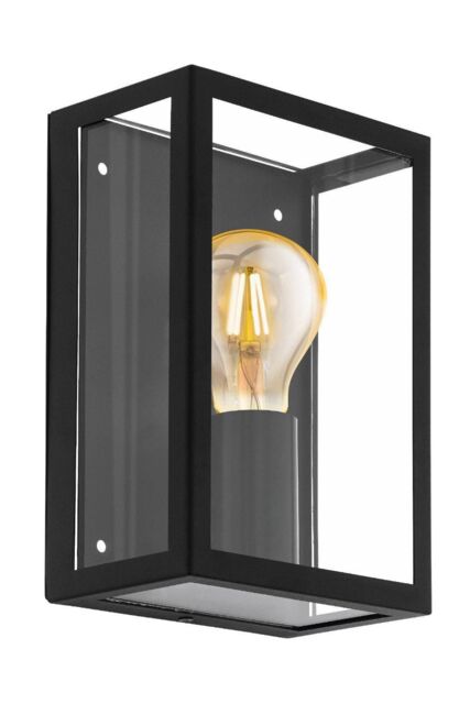 Eglo Alamonte 1 Metal IP44 Outdoor Wall Light in Black - image 1