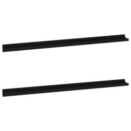 Berkfield Home Wall Shelves 2 pcs Black 115x9x3 cm - Size: 115 x 9 x 3 cm - thumbnail 2