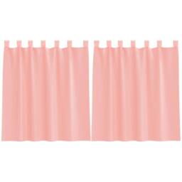 Berkfield Home Voile Curtains with Loops 2 pcs Pink 140x140 cm - thumbnail 1