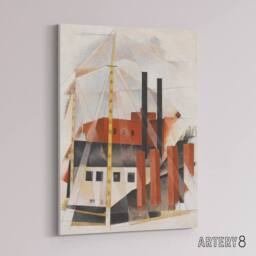 "Artery8 Piano Movers Holiday Cubist Painting Demuth Canvas Wall Art Print - Size: W12"" x H16""" - thumbnail 2