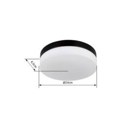 Netlighting Vranos Outdoor Flush Matt Black IP44 Opal Glass Shade 2x E27 - thumbnail 6