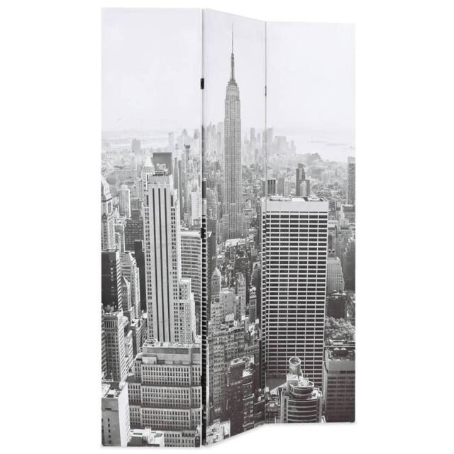 Berkfield Home Folding Room Divider 120x170 cm New York by Day Black & White - image 1