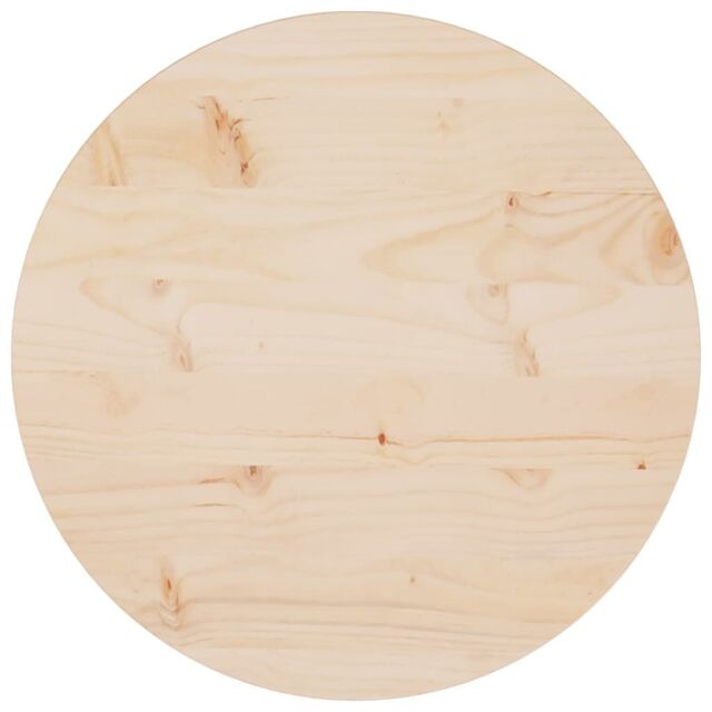 Berkfield Home Table Top Ø50x2.5 cm Solid Wood Pine in Brown - Size: 50x2.5 cm - image 1