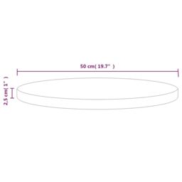 Berkfield Home Table Top Ã˜50x2.5 cm Solid Wood Pine in Brown - Size: 50x2.5 cm - thumbnail 6