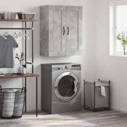 Berkfield Home Wall Mounted Cabinet Concrete Grey 69.5x34x90 cm Engineered Wood - thumbnail 2