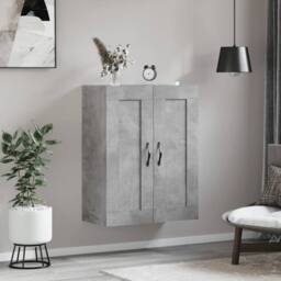 Berkfield Home Wall Mounted Cabinet Concrete Grey 69.5x34x90 cm Engineered Wood - thumbnail 3