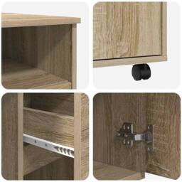 Berkfield Home Sonoma Oak Desk Sonoma Oak Engineered Wood Medium Sonoma Oak Desk in Light Tan - thumbnail 9
