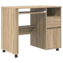 Berkfield Home Sonoma Oak Desk Sonoma Oak Engineered Wood Medium Sonoma Oak Desk in Light Tan - thumbnail 3
