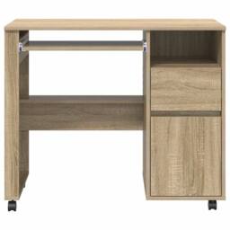 Berkfield Home Sonoma Oak Desk Sonoma Oak Engineered Wood Medium Sonoma Oak Desk in Light Tan - thumbnail 6