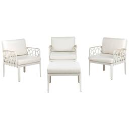 Wyld and Coco Convertible 4-Seater Garden Sofa Set - Light Beige Cushions - thumbnail 4