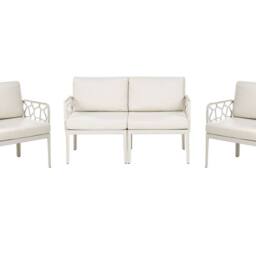Wyld and Coco Convertible 4-Seater Garden Sofa Set - Light Beige Cushions - thumbnail 2